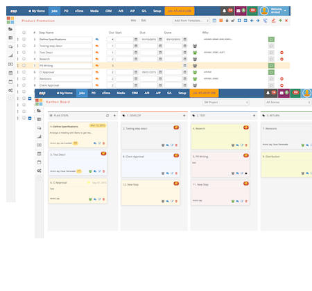 Project Planning Window and Kanban Boards